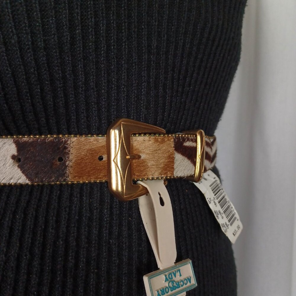 S O L D * I NWT Vintage Calf Hair Belt, S/M, 28” – 32” - Picture 6 of 9